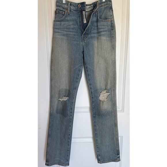 Lucky Brand Lucky Pins High Cuff Patchwork Jeans 00/24 Vintage Wash - Picture 4 of 9